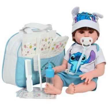 Imagem de Bebê Reborn Realista 100% Vinil Siliconado Com Olho Azul - Cegonha Reb