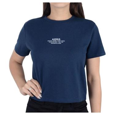 Imagem de Camiseta Feminina Aeropostale MC Cropped Azul - 981101-Feminino