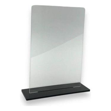 Imagem de Kit 10 Troféu Acrilico Cristal 2mm 10x15cm C/base Preta - CNC Sorocaba