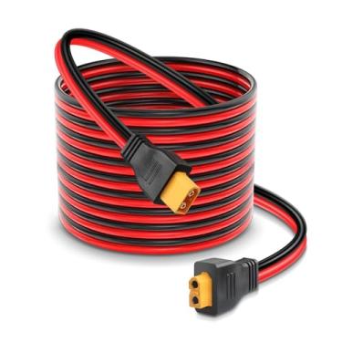 Imagem de PAEKQ Cabo de extensão XT60 10AWG XT60 macho para fêmea conector adaptador XT60 fio para bateria RC pacote de bateria lipo gerador solar estação de energia portátil e painel solar 3 m