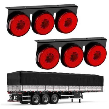 Imagem de 2 Lanternas 3 Marias Carreta LED Rubi 85mm Saída Fios - DW Componentes