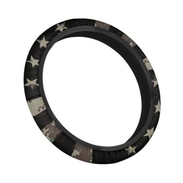 Imagem de Knextrepoy Capas de volante de carrinho de golfe com bandeira dos EUA para homens e mulheres capas de volante de carrinho de golfe patrióticas capa extensível para volante de barco fácil de instalar