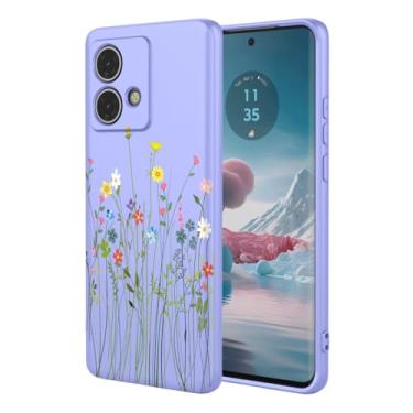 Imagem de HTXWXJC Capa de celular para Moto Edge 40 Neo, capa para Motorola Edge 40 Neo XT2307-1, à prova de choque, flexível, amortecedor, TPU, macia, capa de telefone com estampa de flores para Motorola Edge