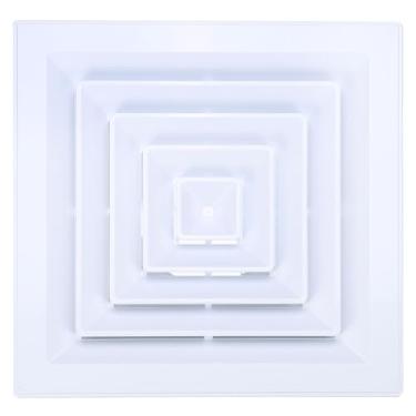 Imagem de PATIKIL Tampa de ventilação quadrada 40,6 x 40,6 cm, diâmetro de 10 cm, grade de retorno de ar lateral ou difusor de ar de teto com adaptador quadrado a redondo para ventilação de escritório doméstico