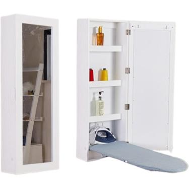 Imagem de Tábua de passar roupa Tábua de passar roupa Suporte de parede Armário de tábua de passar roupa dobrável Suporte de parede Tábua de passar roupa Com espelho de maquiagem e armário para fácil