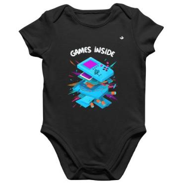 Imagem de Body Bebê Algodão Games Inside - Foca na Moda, Preto, M