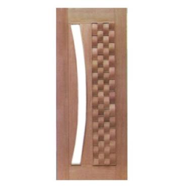 Imagem de Porta de Madeira Couro Arco p/Vidro Maciça Cedro Arana Casmavi, 100cm 