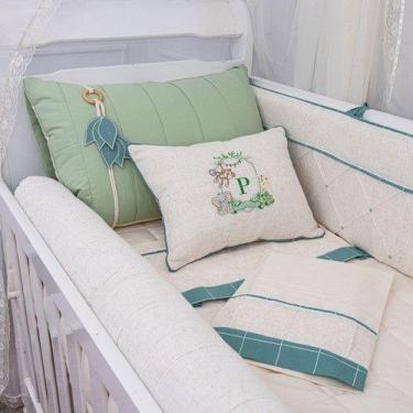 Imagem de Kit Berço Luxo Personalizado Safari com almofada - Dolce Affetto