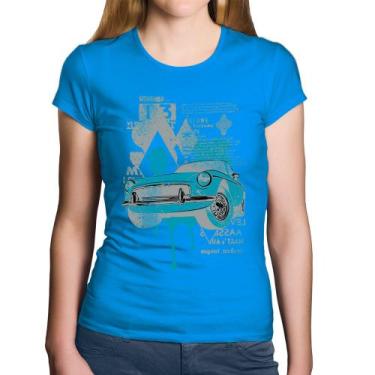 Imagem de Baby Look Algodão Vintage Classic Car Painting - Foca na Moda, Azul, M