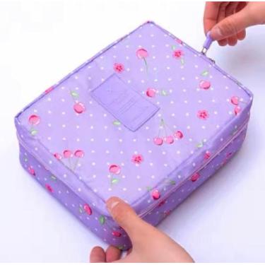 Imagem de Necessaire Para Maquiagem Estampada Com divisórias Y3926 - Gekk, Roxo 