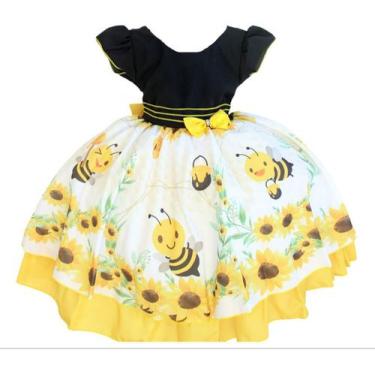 Imagem de Vestido Infantil De Festa Luxo Abelinha, Preto, 3