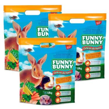 Imagem de Kit 3 Rações coelho, hamsters e roedores Funny Bunny 1,8kg - SUPRA PET