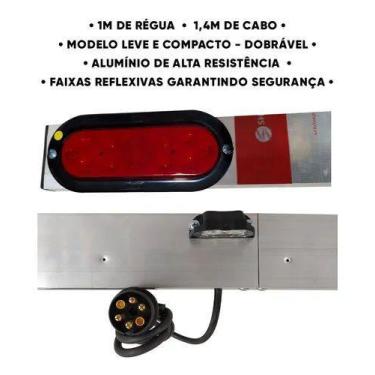Imagem de Régua Sinalizadora Blindada Transbike Luz Led Cristal - Santo Rack