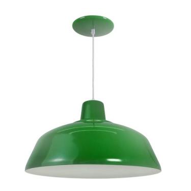 Imagem de Luminária Pendente Retro 34cm Com Interior Branco Brilho Com Fiação 11