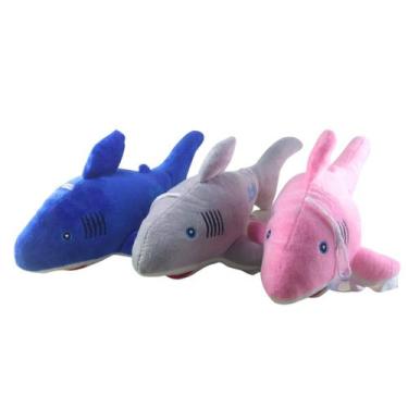 Imagem de Bichos De Pelúcia Plush Tubarão coloridos 30cm comprimento - SS, Azul