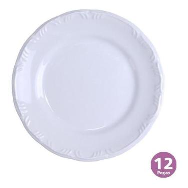 Imagem de Kit 12 Pratos Rasos Porcelana Schmidt Pomerode 2a Linha - Porcelanas S
