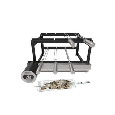 Imagem de A3 Grill Tradicional Black - Motor Giratório para 4 Espetos + Espeto G