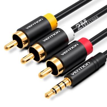 Imagem de Cabo De Audio Video P2 3.5mm X 3 Rca Macho 2 Metros Premium - VENTION