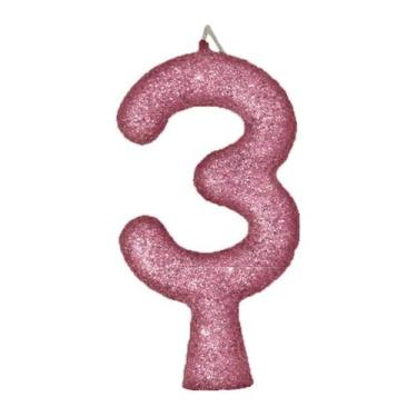 Imagem de Vela de Aniversário Puro Glitter Rose - Festcolor, 8, 3