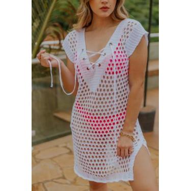 Imagem de Saida De Praia Tricot Moda Praia Verão Barato Pronta Entrega - Calu Tr