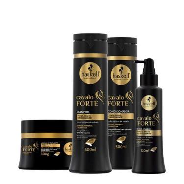 Imagem de Kit Haskell Cavalo Forte Shampoo Condicionador Máscara e Tônico (4 pro