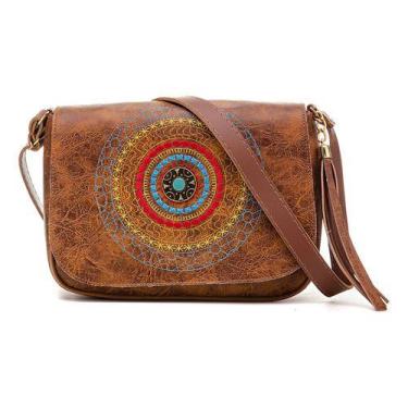 Imagem de Bolsa Feminina Transversal Mandala Leve Moderna - Alice Monteiro, Cara