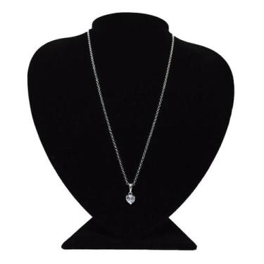 Imagem de Colar em Prata 925 Elo Português Ponto de Luz Coração 5mm - Ponte Vecc