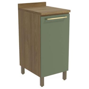 Imagem de Armário de Cozinha Balcão 1 Porta 40cm com Tampo e Pés M621 Botanic Ka