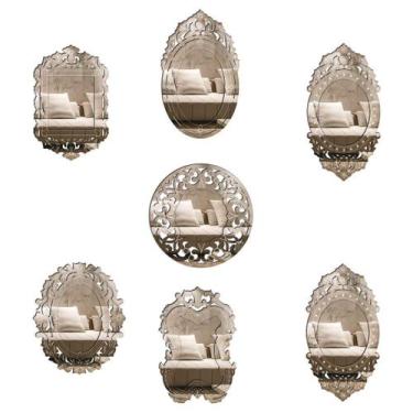 Imagem de Kit Espelho Decorativo Veneziano 3890 84 214 88 82 83 - CREATUS, prata