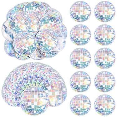 Imagem de 100 sacos de bola de discoteca 15 x 15 cm, kit de recuperação de despedida de solteira, holográfico, sacos resseláveis para viagem, embalagem de Natal, casamento, aniversário, festa de inverno (bola
