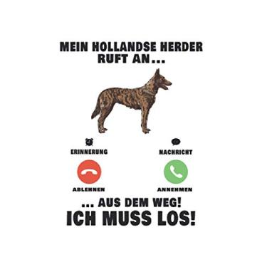 Imagem de Hollandse Herder Notizbuch: Hollandse Herder Anruf Holländischer Schäferhund / 6x9 Zoll / 120 gepunktete Seiten Seiten