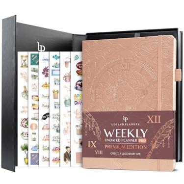 Imagem de Legend Planner PRO Premium – Planejador grande sem data semanal, mensal e de orçamento com rastreador de hábitos – Organizador de vida para gerenciamento de tempo e tarefas, definição de metas e