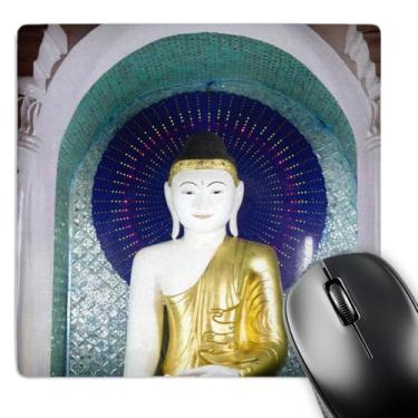 Imagem de 3dRose LLC Estátua de Buda de 20,3 cm x 20,3 cm x 0,65 cm, Pagode de Shwedagon, Yangon, Myanmar David R. Frazier Mouse pad (mp_132337_1)