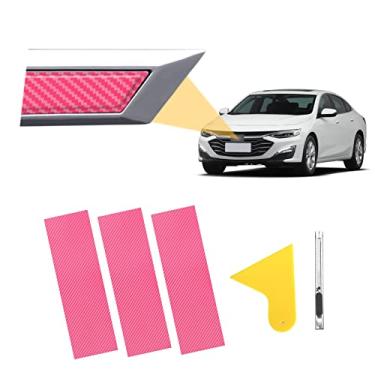 Imagem de YAMUDA compatível com DIY Fibra de Carbono Vinil Wrap 30 cm x 10 cm Kit com Logotipo Emblema Chevy com Espátula e Cortador Universal 3 Peças