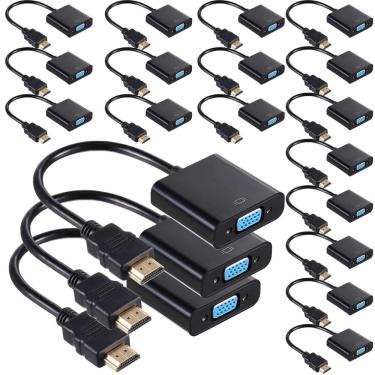 Imagem de Conversor de adaptador HDMI para VGA Yunsailing, pacote com 20 unidades, preto