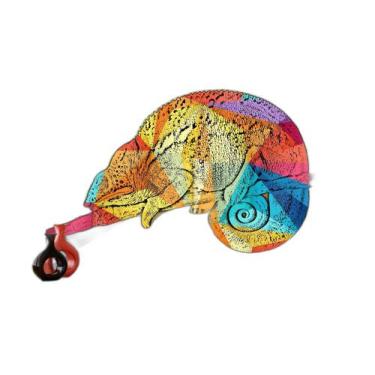 Imagem de Papel De Parede 3D Animais Pop Art Camaleão Pet 3,5M Pxa08 - Você Deco