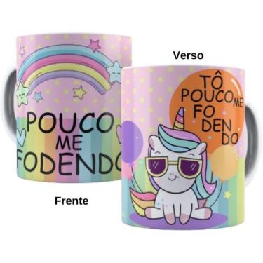 Imagem de Caneca de Porcelana - Unicórnio Mal Educado - Palavrão - Live