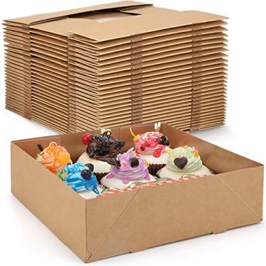 Imagem de 50 Pack Paper Food Trays Kraft 4 Corner Pop up Movie Night Snack Trays Greaseproof Paperboard Nacho Trays Disposable Snack Cardboard Food Containers Foldable Take out Boxes for Holding Food Stadium