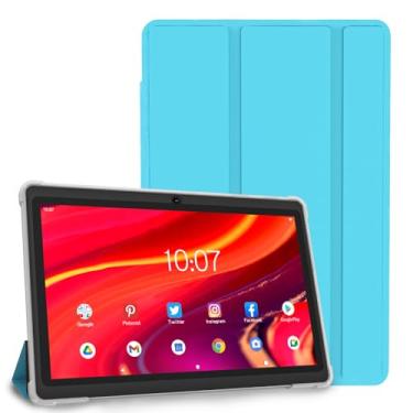 Imagem de NEWISION Tablet de 7 polegadas com capa, Quad Core Android 13 Tablets, 4GB RAM 32GB ROM 512GB Expand, WiFi 6, Bluetooth, tela IPS HD 1024x600, 3500mAh, câmera dupla, tablet USB C PC (azul)
