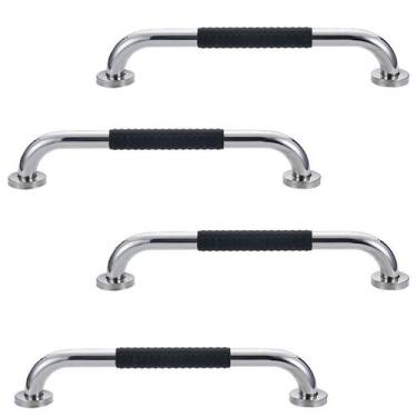 Imagem de Barra de Apoio 40cm Inox Suporte Antiderrapante Kit 4 unidades Banheir