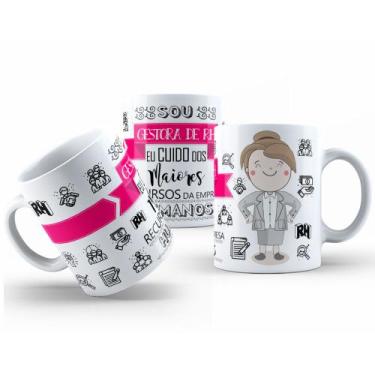 Imagem de Caneca de Cerâmica Branca 325ml com Estampa de Profissões - Mecolour, 