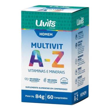 Imagem de Multivitaminico Multivit A-z Homen 60 Comprimidos Uvits
