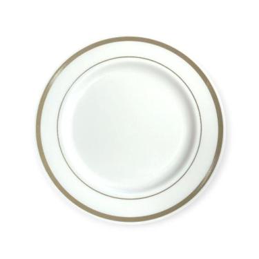 Imagem de Kit 50 Pratos de acrílico Luxo Prata Sobremesa 18cm festa - Genérica