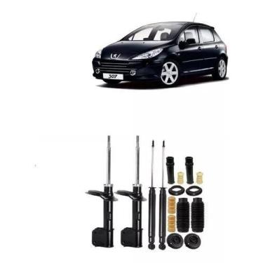 Imagem de 4 Amortecedores  Kit Batente Peugeot 307 Dianteiro E Tras. - millenium