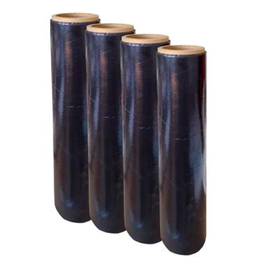 Imagem de 4 Rolos Plástico filme stretch preto 500 X 0,020 correios e e-commerce