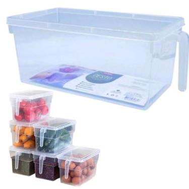 Imagem de Cesto Organizador Para Geladeira Plástico C/Tampa - Clink