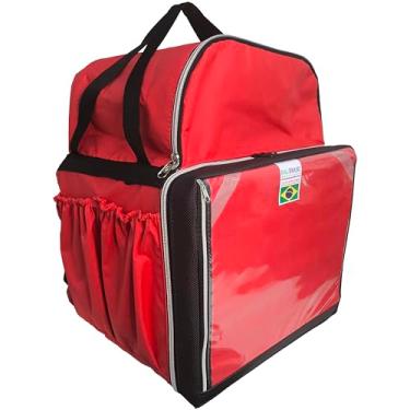 Imagem de Bag Brasil Mochilas - Mochila de Entrega Térmica Reforçada com Isopor Laminado - Vermelha - 45 Litros