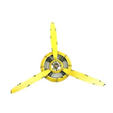 Imagem de XLWLLNJ Decoração de parede de hélice do avião, design vintage, presente de trabalho decorativo de arte de parede de parede para sala de estar para sala de, Amarelo