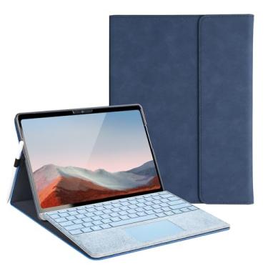 Imagem de Capa protetora para Microsoft Surface Go 3/2/1 de 10 polegadas, visualização em vários ângulos, capa fina e leve, suporte para caneta, dissipação de calor leve, compatível com teclado tipo capa, azul