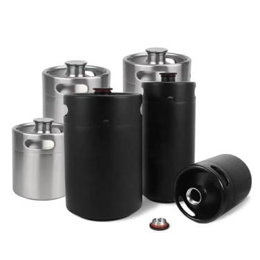 Imagem de Fabricação caseira de cerveja New Mini Beer Keg,Singel Wall Beer Growler Refillable Portable Craft Beverage Kombucha Nitro Coffee Seltzer 2L/3.6L/4L/5L SS304 Acessórios para vinho(3.6L)